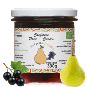Confiture - Poire et cassis - 390gr